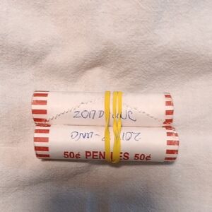 2017 Business Strike. P Mint And D Mint Roll. Uncirculated And Unsrchd Bankroll